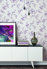 Фиолетовый узор Полимерные декоративные виниловые обои для дома
